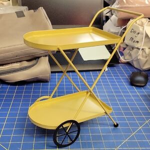 Gold Metal Rolling Cart 10x8x5